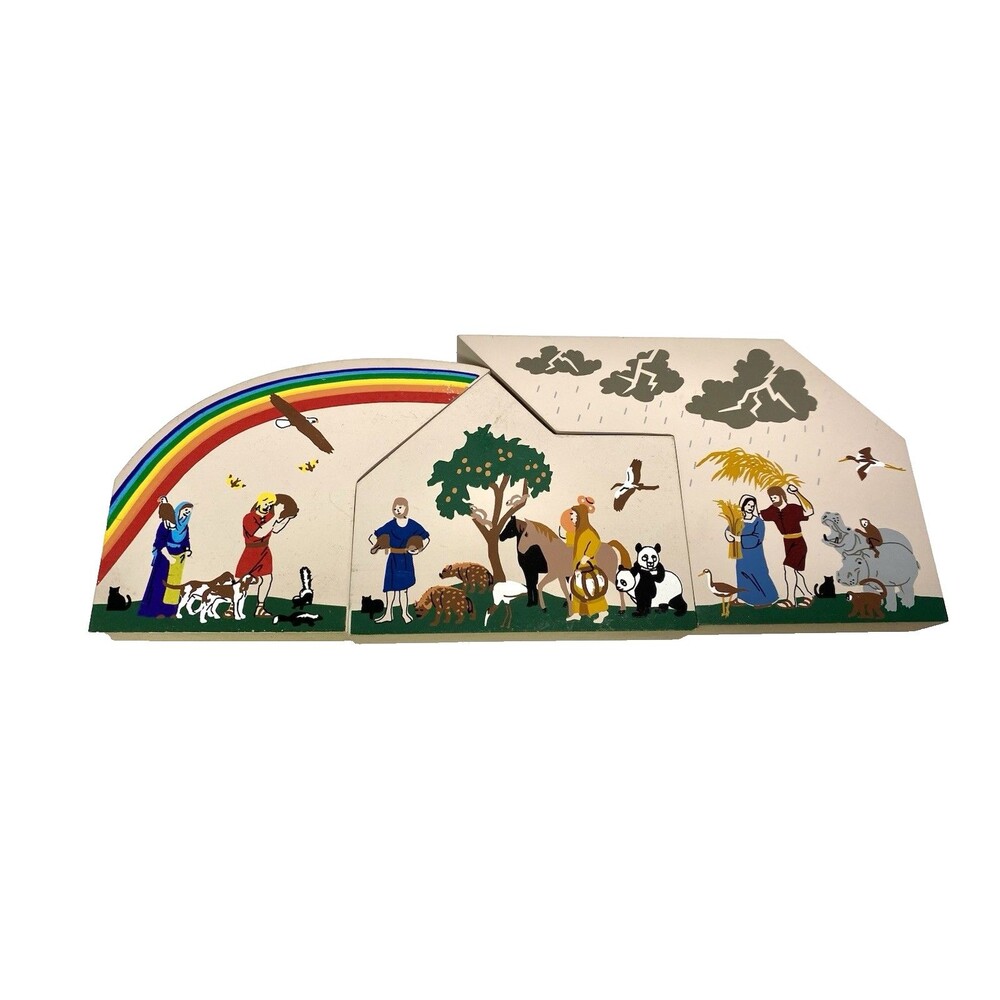 Vintage The Cats Meow Noah s Ark 3 Piece 1996 Ham Shem Japheth Signed
